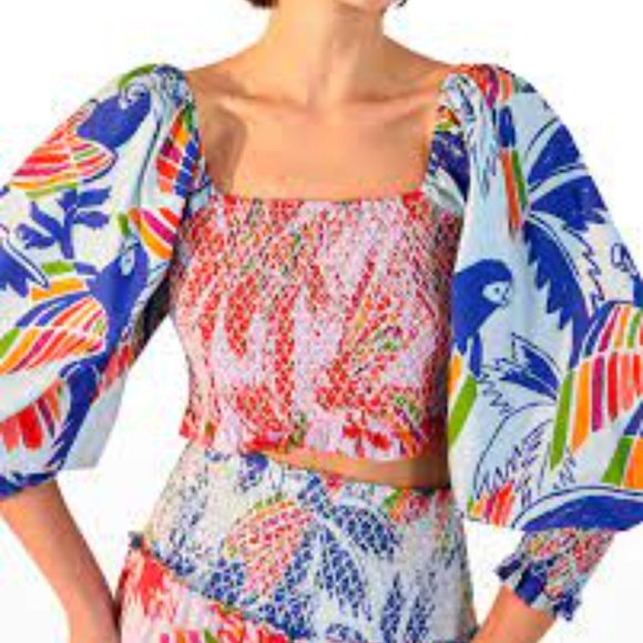 FARM Rio Tops - FARM Rio Mixed Color Birds Crop Top